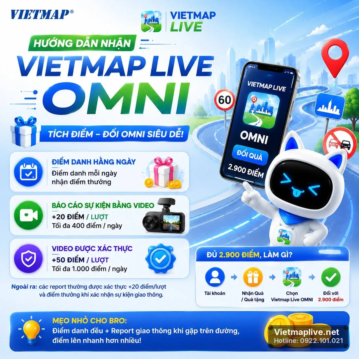 Hướng dẫn tích điểm và đổi gói VietMap Live OMNI
