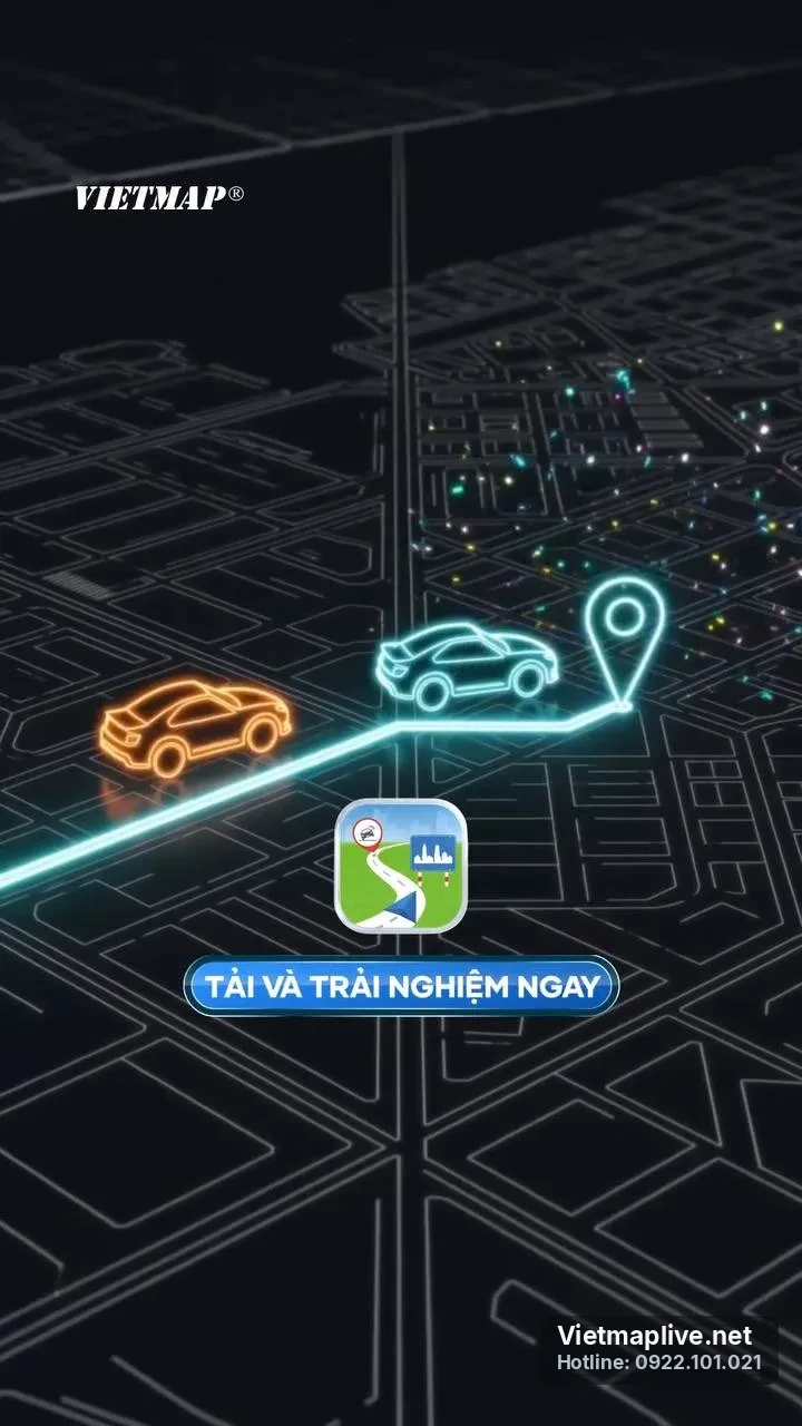 Hình ảnh giao diện VietMap Live dẫn đường đến điểm đến chung