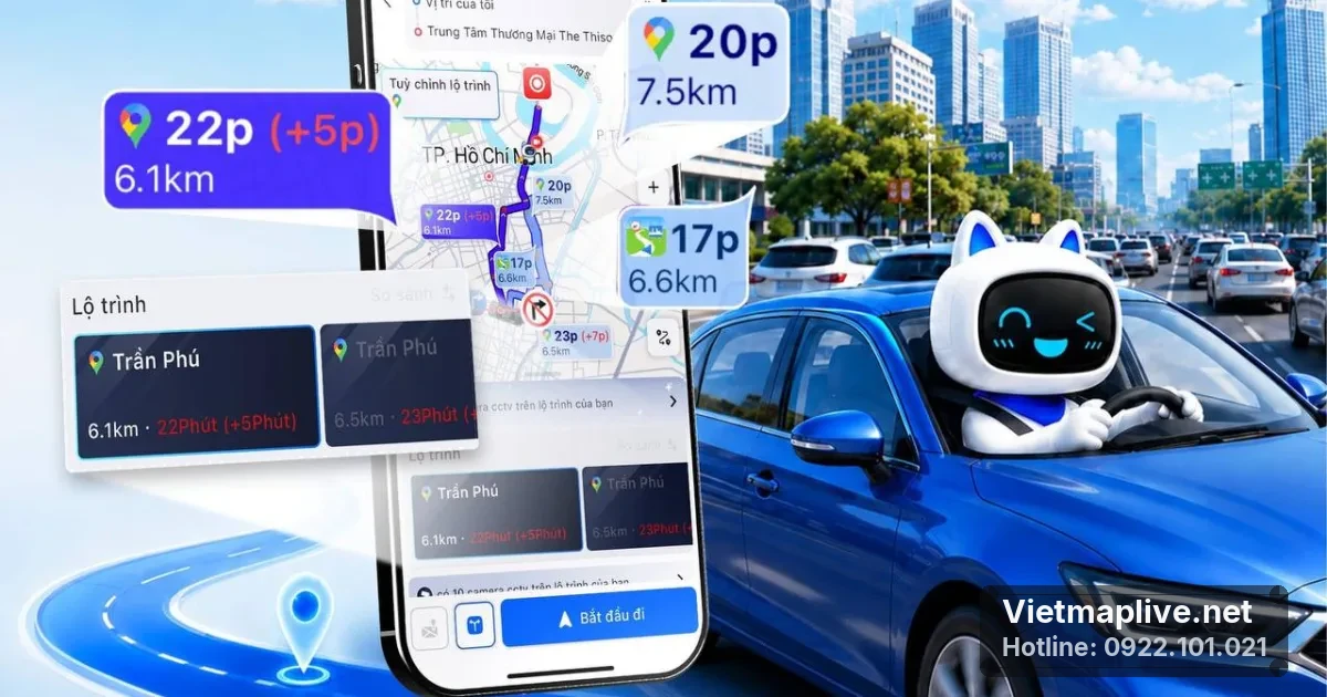 ĐỘT PHÁ MỚI: CHỌN LỘ TRÌNH VIETMAP HOẶC GOOGLE TRÊN 1 APP!