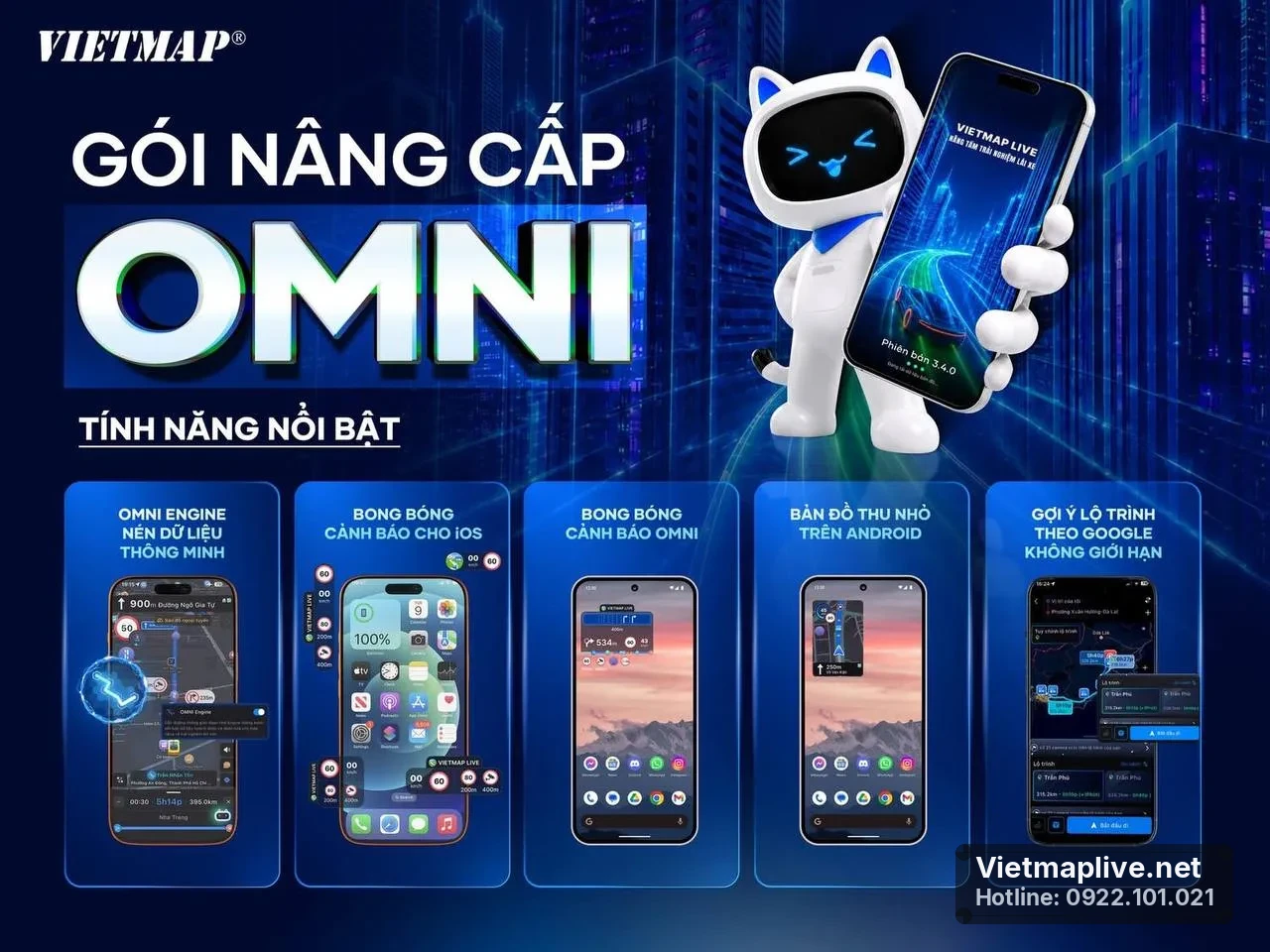 Tính năng nổi bật của gói nâng cấp VietMap Live OMNI