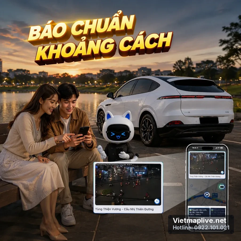 Ứng dụng báo khoảng cách nhập làn trên màn hình xe