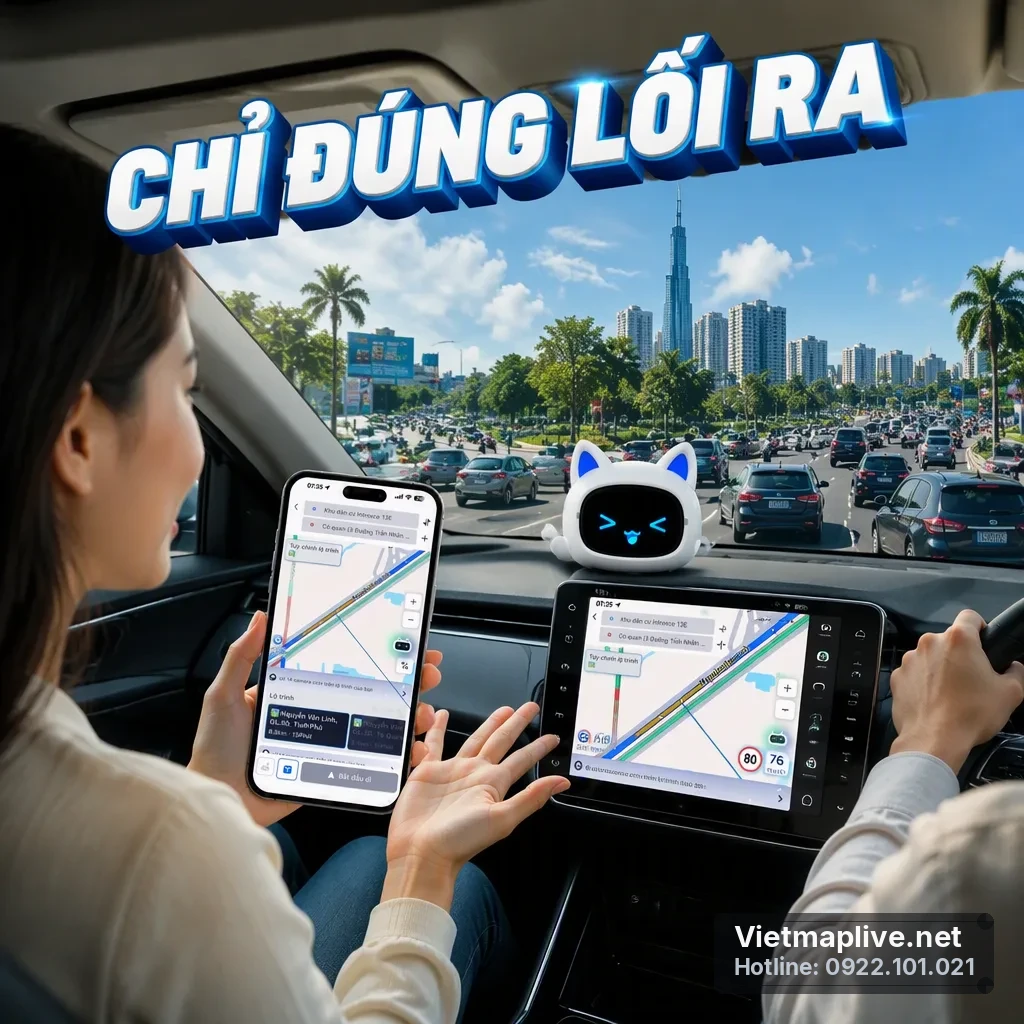 Chỉ dẫn số lối ra tại vòng xuyến trên VietMap Live