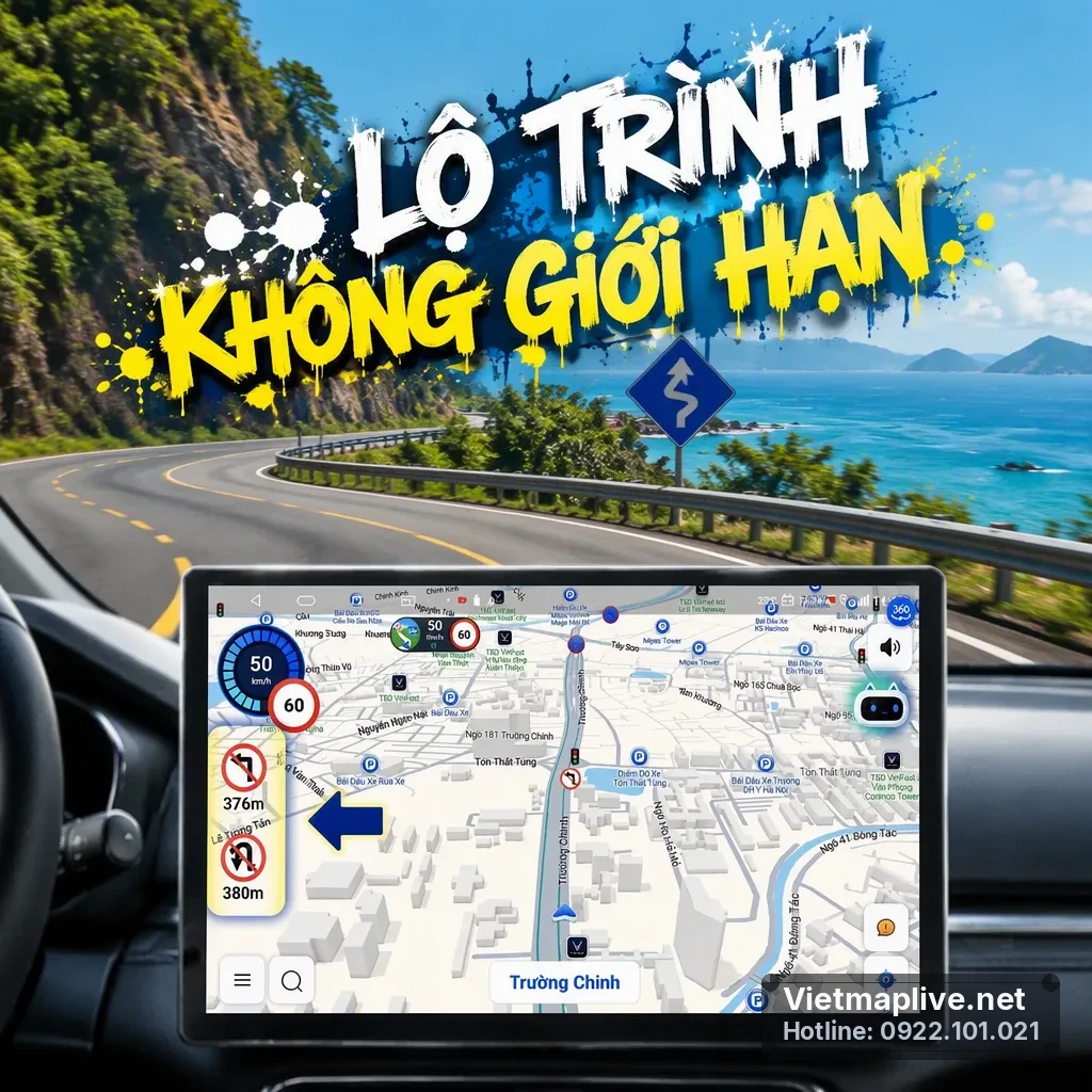 Màn hình điện thoại hiển thị lộ trình với nhiều điểm dừng chân được gợi ý bởi Google Maps.